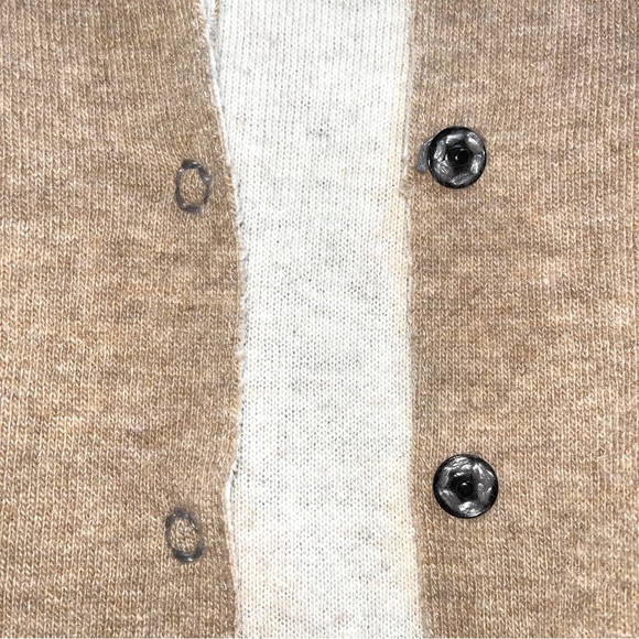 Geiger wool jacket, made in Austria, real fur trim, snap closures, tan & gray - Picture 5 of 13